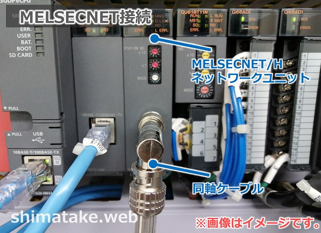 タッチパネルとPLC_MELSEC接続イメージ画像