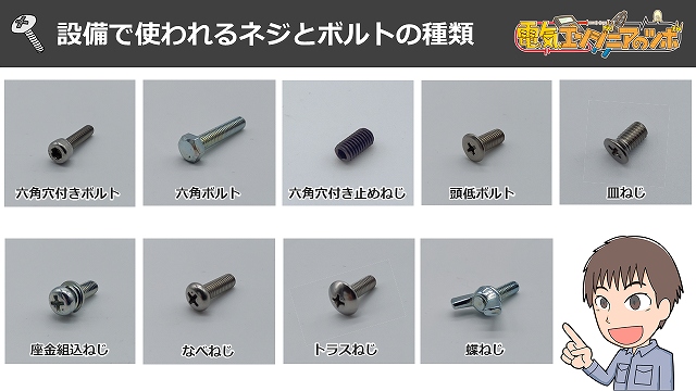 設備で使用されるねじ一覧