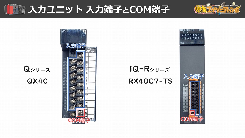 入力ユニットの端子