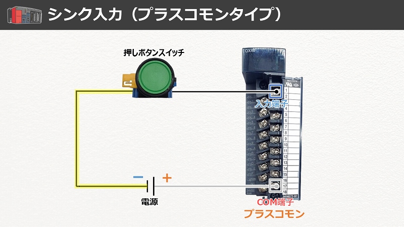 PLC_スイッチ配線_シンク_実態配線図_配線箇所2